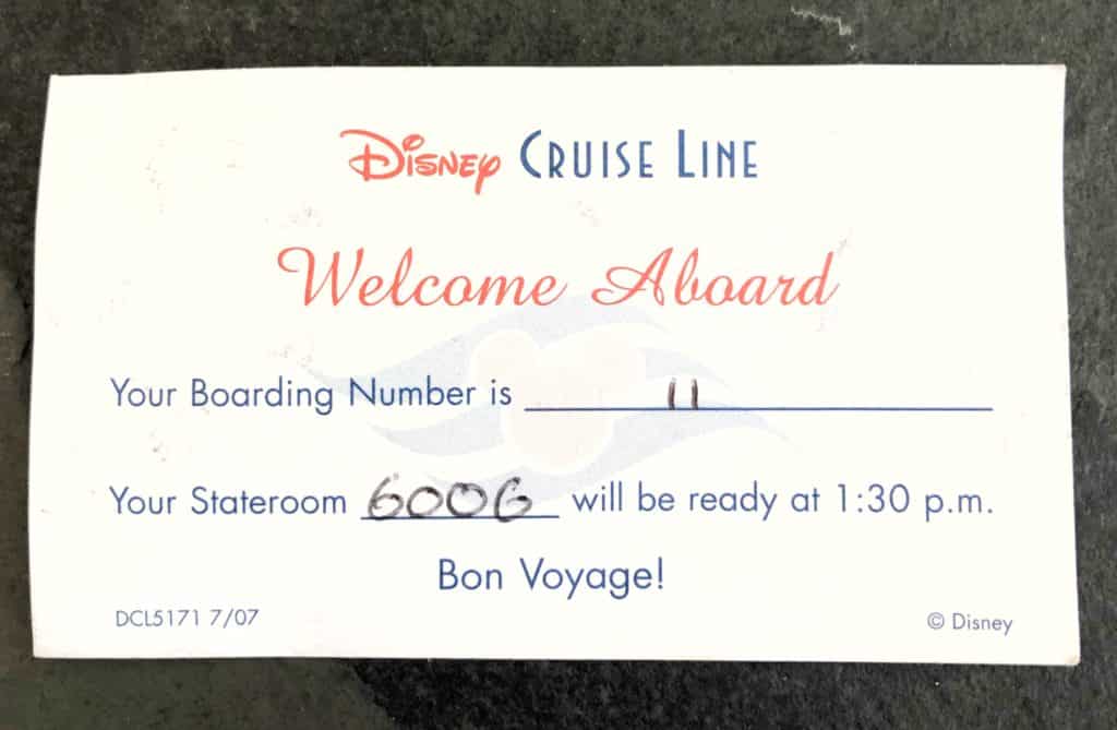 Boarding Card Disney Cruise Line