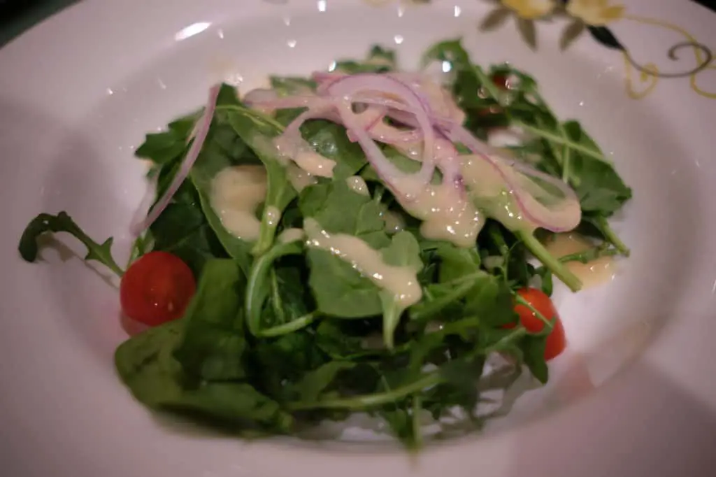 Arugula and Spinach Salad at Tiana's Place the Disney Wonder