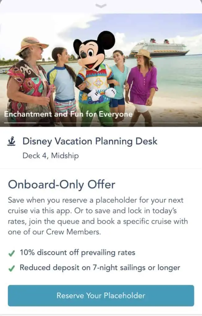 Onboard Booking Offer booking a placeholder on the app