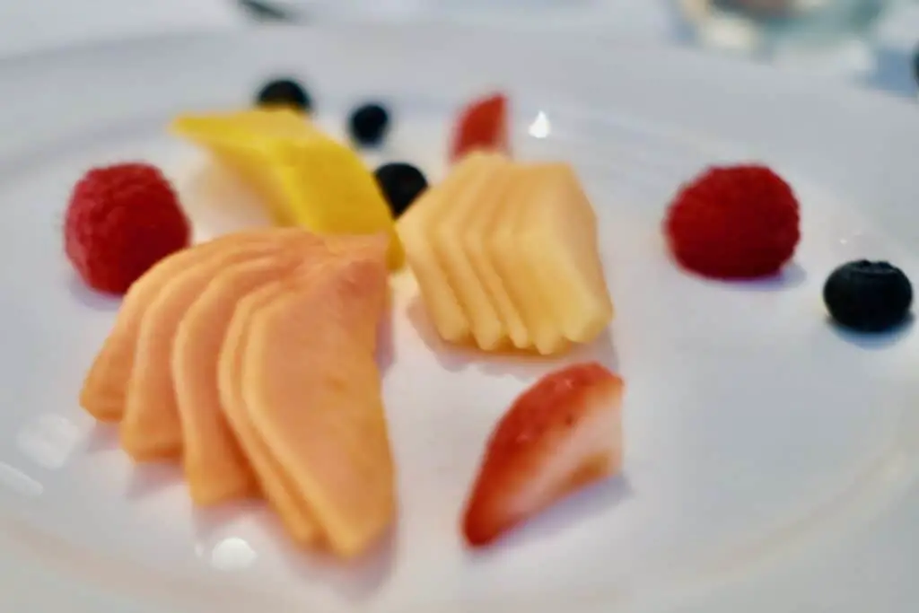 Disney Wish Breakfast Sliced Mango, Papaya, Melon, Strawberries and Blueberries