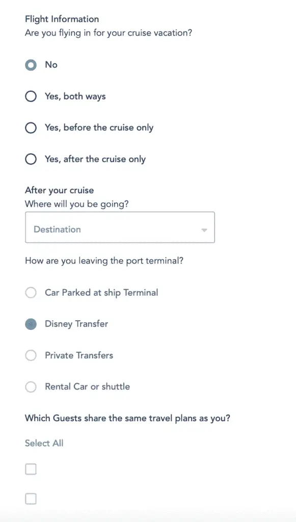 Disney Cruise Check in Πληροφορίες πτήσης