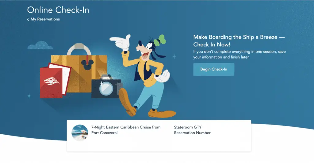 Check in for Your Disney Cruise