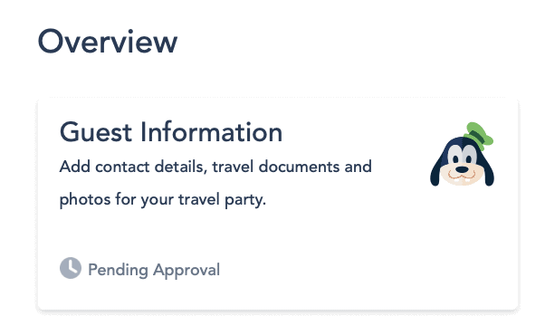 Disney Cruise Check in Pending Guest Information