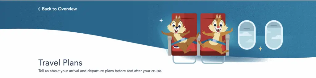 Disney Cruise Check in Travel Plans