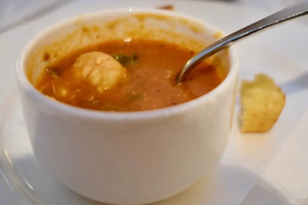 Disney Cruise Embarkation Lunch Seafood And Chicken Gumbo With Cornbread 