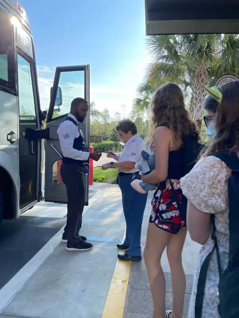 Disney Cruise Resort to Port Transportation Transfers Boarding the Bus