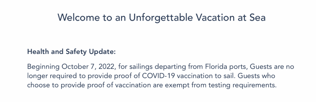 Disney Cruise Change to proof of vaccination requirements