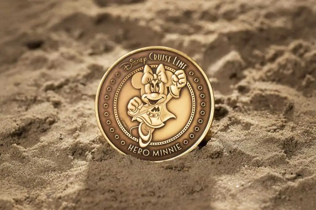 The Disney Destiny to sail 2025. The coin from the keel laying ceremony.